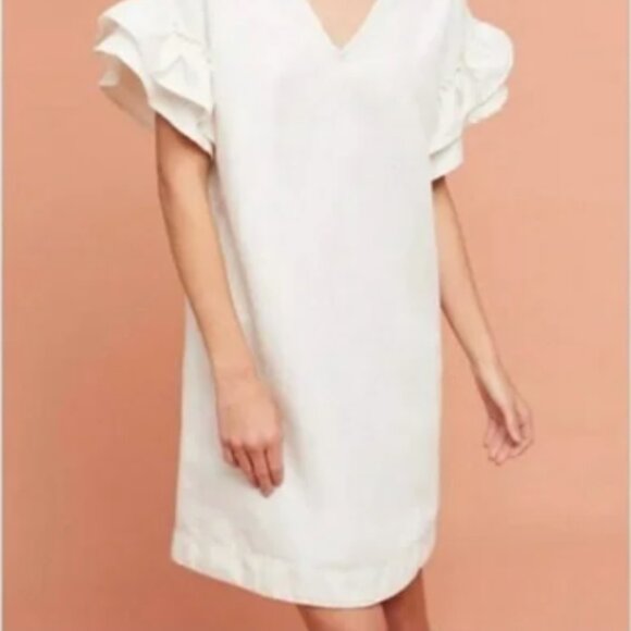 Maeve by Anthropologie "Lottie" Fluttered Tunic Dress / swim cover up - Picture 3 of 8